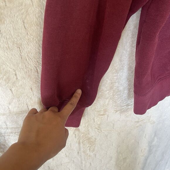 Stussy No. 4 Pullover Hoodie Y2K Burgundy Sz M Made In USA Please Read - Picture 6 of 14